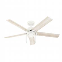  51761 - Hunter 52 inch Erling Matte White Ceiling Fan with LED Light Kit and Pull Chain