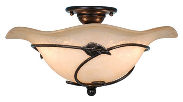 Vine 15-in Semi Flush Ceiling Light or Pendant (Dual Mount) Oil Shale