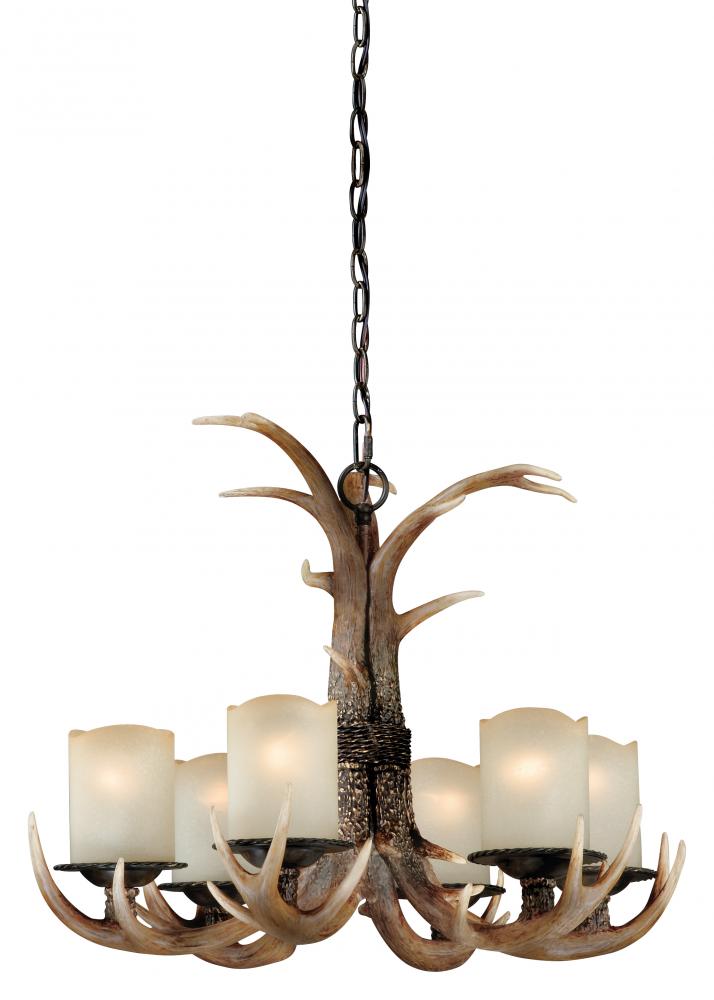 Yoho 6L Antler Chandelier Black Walnut