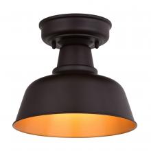  T0770 - Cody 10.25-in. W Outdoor Semi-Flush Mount Oil Rubbed Bronze and Light Gold