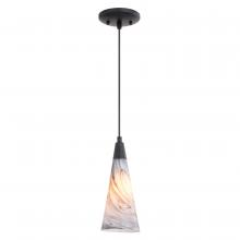  P0409 - Milano 4.25-in. Mini Pendant Marble Swirl Matte Black