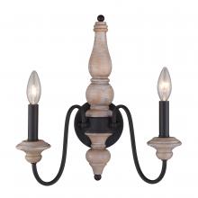  W0335 - Georgetown 14-in Wall Light Vintage Ash and Oil Burnished Bronze