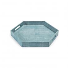  20-1145TQ - Regina Andrew Shagreen Hex Tray (Turquoise)