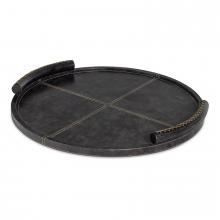  20-1610BLK - Regina Andrew Forte Leather Tray Round (Black)