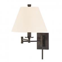  7721-OB-WS - 1 LIGHT WALL SCONCE WITH PLUG w/WHITE SHADE