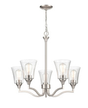  2115-BN - Caily 5-Light Chandelier Ceiling Light Brushed Nickel