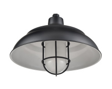 Millennium RWHCGS17-SB - R-Series 17" Wide 1-Light Indoor/Outdoor Warehouse Shade - Satin Black