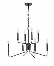  29008-MB - Raven 8-Light Chandelier Ceiling Light Matte Black