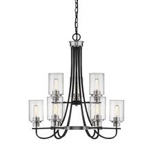  3509-MB/BN - Clifton 9-Light Chandelier Ceiling Light Matte Black/Brushed Nickel