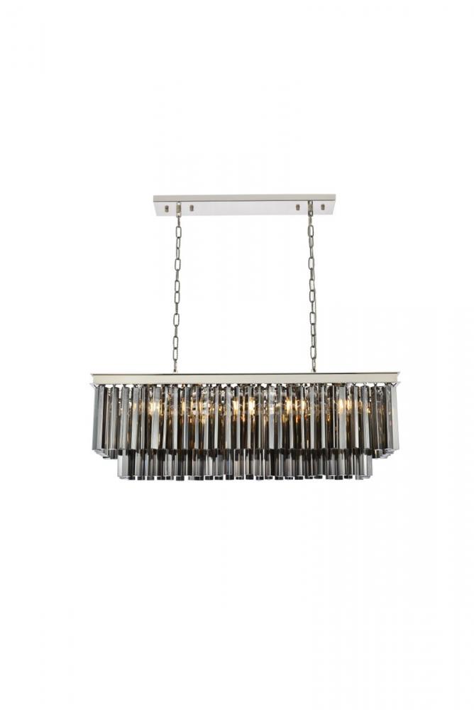 Sydney 12 Light Polished Nickel Chandelier Silver Shade (Grey) Royal Cut Crystal