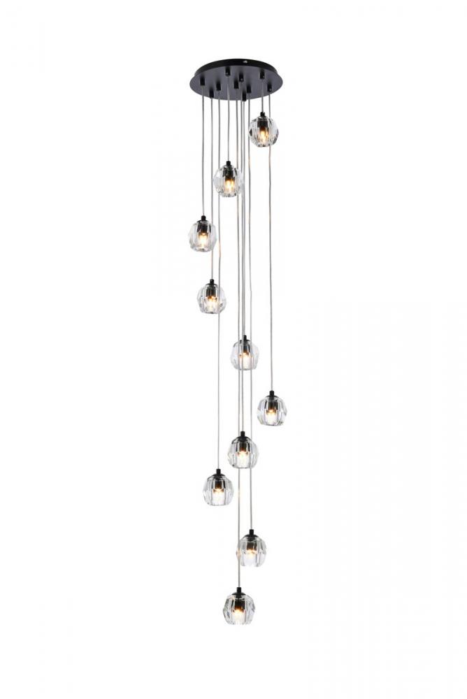 Eren 10 Lights Black Pendant