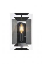 Elegant 1212W6FB - Monaco 1 Light Flat Black (Matte) Wall Sconce Glass Crystal