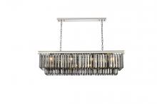 Elegant 1232D50PN-SS/RC - Sydney 12 Light Polished Nickel Chandelier Silver Shade (Grey) Royal Cut Crystal