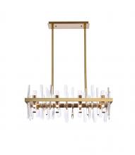  2200G30SG - Serena 30 Inch Crystal Rectangle Chandelier in Satin Gold