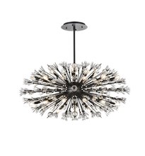  2500D48BK - Vera 48 Inch Crystal Starburst Oval Pendant in Black