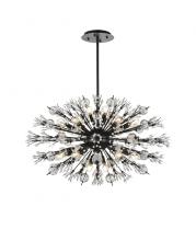  2550D36BK - Vera 36 inch crystal starburst oval pendant in black