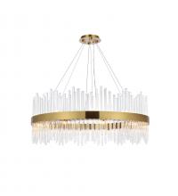  3000D36SG - Dallas 36 Inch Round Crystal Pendant in Satin Gold