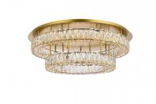 Elegant 3503F30L2G - Monroe 30 Inch LED Double Flush Mount in Gold