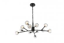  3509D35BK - Graham 12 Light Pendant in Black