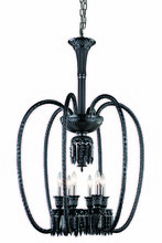  8906D27B-JT/EC - Majestic 6 light Black Chandelier Jet (Black) Elegant Cut Crystal