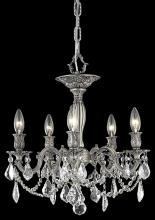  9205F18PW/RC - Rosalia 5 Light Pewter Flush Mount Clear Royal Cut Crystal