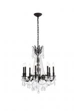  9208D24DB-GT/RC - Rosalia 8 Light Dark Bronze Chandelier Golden Teak (Smoky) Royal Cut Crystal