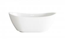  BT10362GW-WHT - 62 inch Soaking Bathtub in Glossy White with Polished White Trim