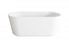  BT10659GW-WHT - 59 inch Soaking Bathtub in Glossy White with Polished White Trim