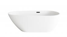  BT30267GW-MBK - 67 inch Bathtub in Glossy White with Matte Black Trim