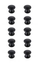  KB2004-MB-10PK - Kaid 1.2" Diameter Matte Black Mushroom Knob Multipack (Set of 10)