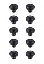  KB2007-MB-10PK - Garlande 1.2" Diameter Matte Black Mushroom Knob Multipack (Set of 10)