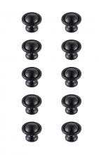  KB2008-MB-10PK - Kadea 1.2" Diameter Matte Black Mushroom Knob Multipack (Set of 10)