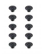  KB2011-MB-10PK - Corio 0.9" Diameter Matte Black Mushroom Knob Multipack (Set of 10)