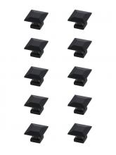  KB2025-MB-10PK - Cecil 1.3" Matte Black Square Knob Multipack (Set of 10)