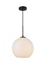 Elegant LD2225BK - Baxter 1 Light Black Pendant With Frosted White Glass