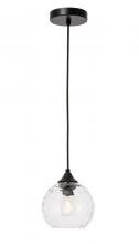  LD2280 - Cashel 1 light Black and Clear glass pendant