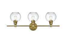  LD2318SG - Collier 3 Light Satin Gold and Clear Glass Wall Sconce