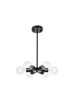  LD2338BK - Reyes 6 Lights Black Pendant