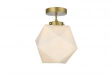  LD2347SG - Lawrence 10 Inch Flush Mount Frosted White Shade in Satin Gold