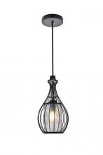 Elegant LD2419BK - Miya 1 Light Black Pendant