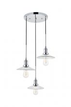  LD4040D19C - Waltz 3 light chrome Pendant