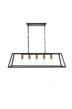  LD4061D38BRB - Resolute 5 Light Brass and Black Pendant