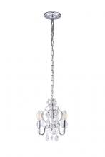  LD5019D9C - Karter Collection Pendant D9.5 H12.2 Lt:3 Chrome Finish