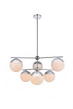  LD6142C - Eclipse 6 Lights Chrome Pendant With Frosted White Glass