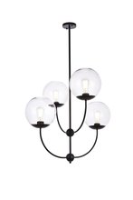  LD652D30BK - Lennon 31.5 inch pendant in black with clear shade