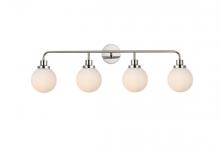  LD7036W38PN - Hanson 4 Lights Bath Sconce in Polished Nickel with Frosted Shade