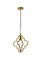  LD7062D12BR - Sandara 1 Light Pendant in Brass