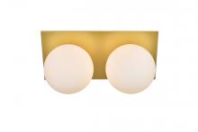  LD7304W14BRA - Jillian 2 Light Brass and Frosted White Bath Sconce