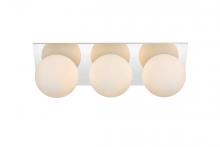  LD7304W22CH - Jillian 3 Light Chrome and Frosted White Bath Sconce