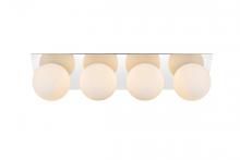  LD7304W29CH - Jillian 4 Light Chrome and Frosted White Bath Sconce